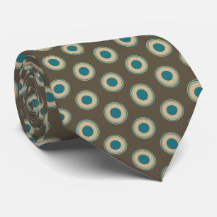 Classy Elegant Brown Teal Green Blue Dot Pattern Tie