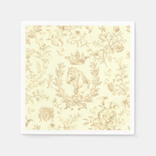 Classy Elegant Chic Beige Cream Equestrian Toile Napkin