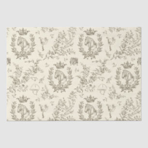 Classy Elegant Chic Beige Cream Equestrian Toile Tissue Paper
