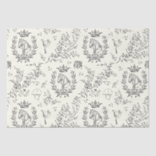 Classy Elegant Chic Black White Equestrian Toile Tissue Paper