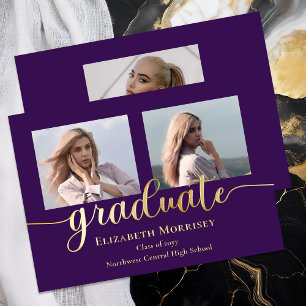 Classy Elegant Gold Script Text Graduate 3 Photo