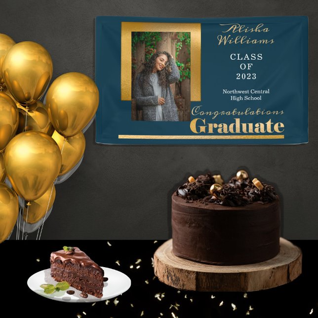 Classy Elegant Gold Text Graduate Photo  Banner (Creator Uploaded)