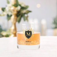 Classy Elegant Gold Tone Monogram Family Shield