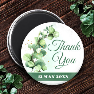 Classy Elegant greenery modern thank you buttons Magnet