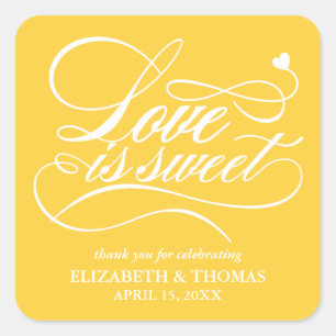 CLASSY ELEGANT LOVE IS SWEET WEDDING STICKERS