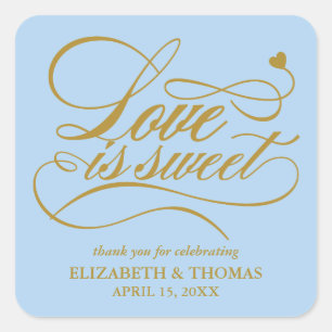 CLASSY ELEGANT LOVE IS SWEET WEDDING STICKERS