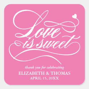CLASSY ELEGANT LOVE IS SWEET WEDDING STICKERS