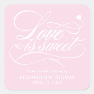 CLASSY ELEGANT LOVE IS SWEET WEDDING STICKERS