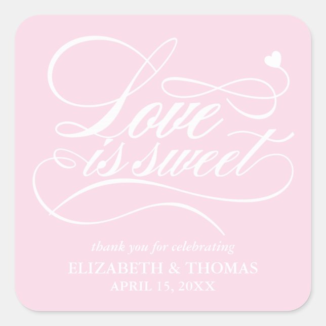 CLASSY ELEGANT LOVE IS SWEET WEDDING STICKERS (Front)
