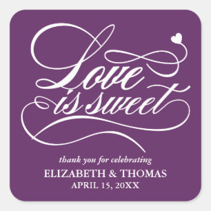 CLASSY ELEGANT LOVE IS SWEET WEDDING STICKERS
