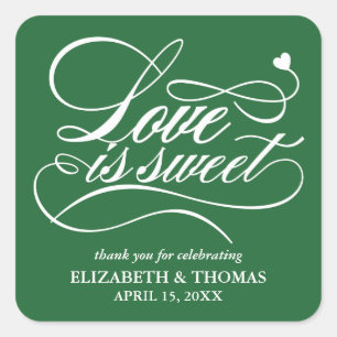 CLASSY ELEGANT LOVE IS SWEET WEDDING STICKERS