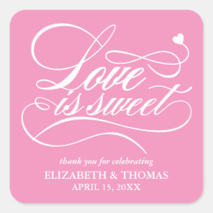 CLASSY ELEGANT LOVE IS SWEET WEDDING STICKERS