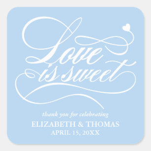 CLASSY ELEGANT LOVE IS SWEET WEDDING STICKERS