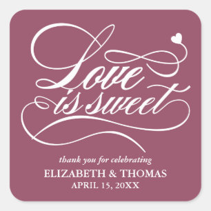 CLASSY ELEGANT LOVE IS SWEET WEDDING STICKERS