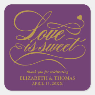 CLASSY ELEGANT LOVE IS SWEET WEDDING STICKERS