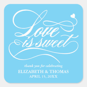 CLASSY ELEGANT LOVE IS SWEET WEDDING STICKERS