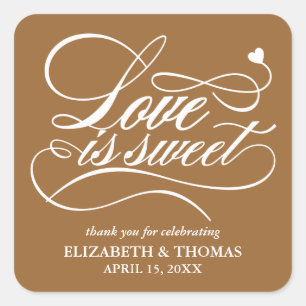 CLASSY ELEGANT LOVE IS SWEET WEDDING STICKERS