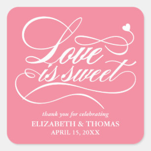 CLASSY ELEGANT LOVE IS SWEET WEDDING STICKERS
