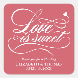 CLASSY ELEGANT LOVE IS SWEET WEDDING STICKERS