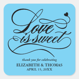 CLASSY ELEGANT LOVE IS SWEET WEDDING STICKERS