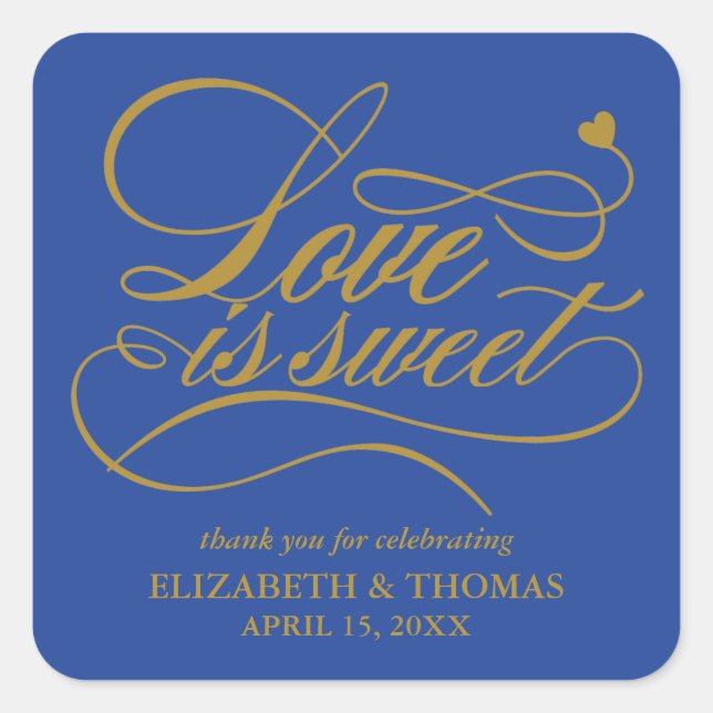 CLASSY ELEGANT LOVE IS SWEET WEDDING STICKERS (Front)
