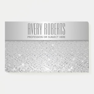 Classy Elegant Luxury Silver Glitter Post-it Notes