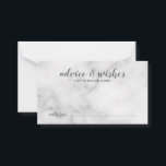 Classy Elegant Marble Wedding Advice Card<br><div class="desc">Classy Elegant White Marble Wedding Advice and Wishes Card
featuring title in grey modern script font with details in grey modern sans serif font on white marble background.</div>