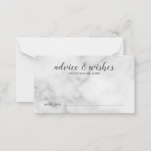 Classy Elegant Marble Wedding Advice Card