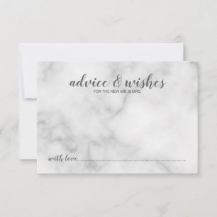 Classy Elegant Marble Wedding Advice Card