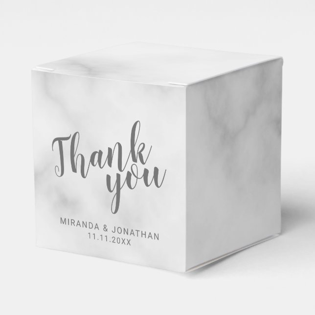 Classy Elegant Marble Wedding Favour Box (Front Side)