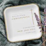 Classy Elegant Minimal Gold Typography Christening Paper Plate<br><div class="desc">Classy Simple Minimal Gold Typography Religious Collection .- it's an Elegant Simple Minimal typography religious collection with a cross, available in multicolor, perfect for your little ones Classy religious ceremonies. It’s very easy to customise, with your personal details. If you need any other matching product or customisation, kindly message via...</div>