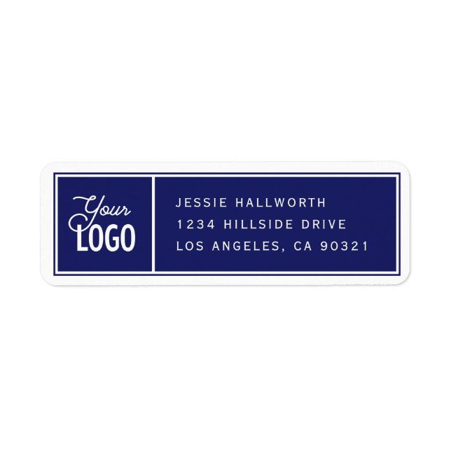 Classy Elegant Modern Navy Blue Return Address Label (Front)