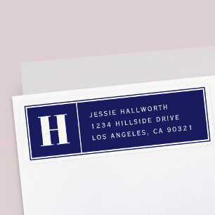 Classy Elegant Modern Navy Blue  Return Address Return Address Label