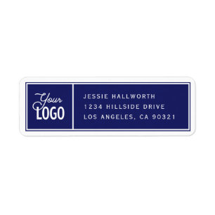 Classy Elegant Modern Navy Blue Return Address Return Address Label