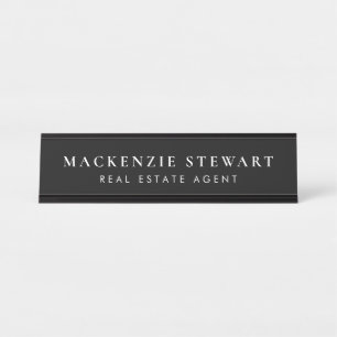 Classy Elegant Modern Professional Simple Desk Name Plate