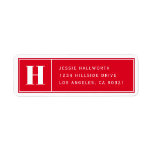 Classy Elegant Modern Red Return Address Return Address Label