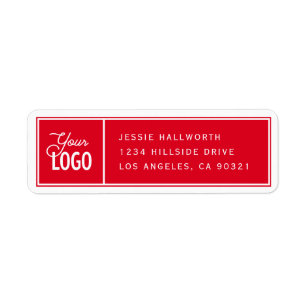 Classy Elegant Modern Red & White Return Address Return Address Label