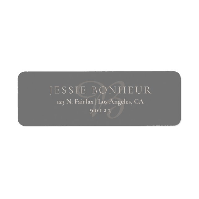 Classy Elegant Neutrals & Grey Return Address Return Address Label (Front)