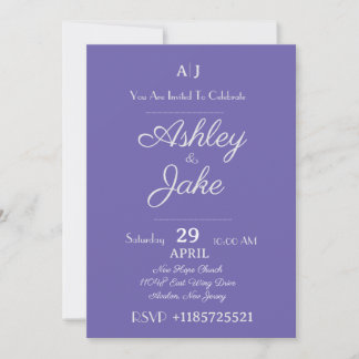 Classy Elegant Purple Wedding Invitation Card