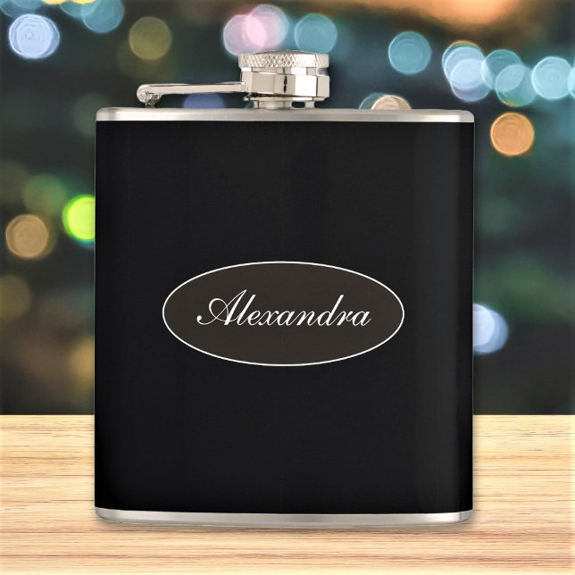 Classy Elegant Script Custom Name Personalised Hip Flask (Creator Uploaded)