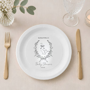 Classy Elegant silly goose baby shower Paper Plate