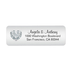 Classy Elegant SILVER Foil Wedding Return Address Label