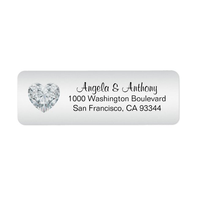 Classy Elegant SILVER Foil Wedding Return Address Label (Front)