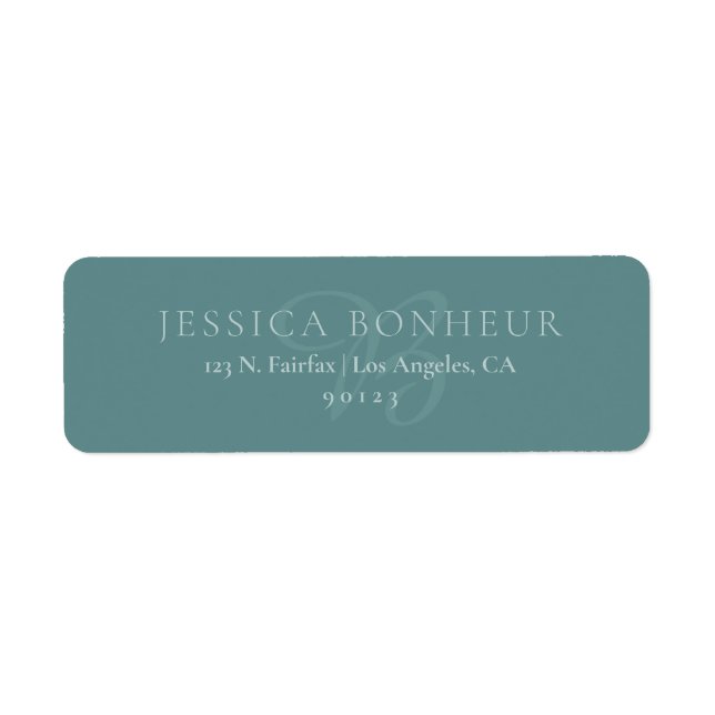 Classy Elegant Teals Return Address Label (Front)
