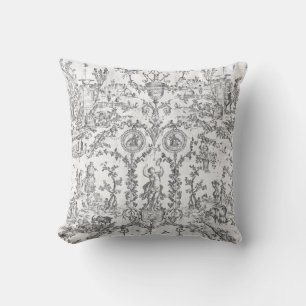 Classy Elegant Vintage Black White Country Toile Cushion