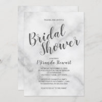 Classy Elegant White Marble Bridal Shower