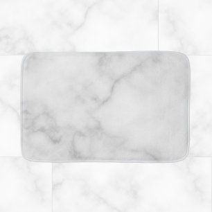 Classy Elegant White Marble Pattern Bath Mat