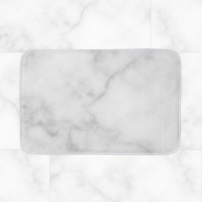 Classy Elegant White Marble Pattern Bath Mat (Creator Uploaded)