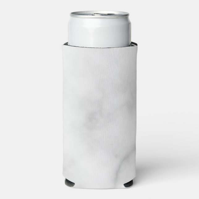 Classy Elegant White Marble Pattern Can Cooler (Seltzer Front)