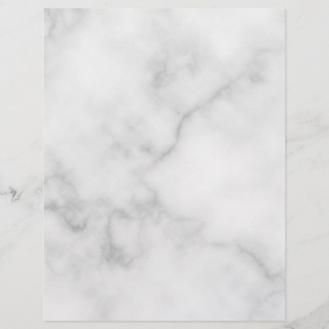 Classy Elegant White Marble Pattern Custom Letterhead (Front)